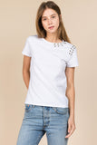 Cut Out Back Short Sleeve T-shirts