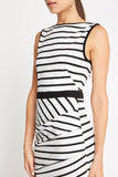Knit Black and White Fitted Dress