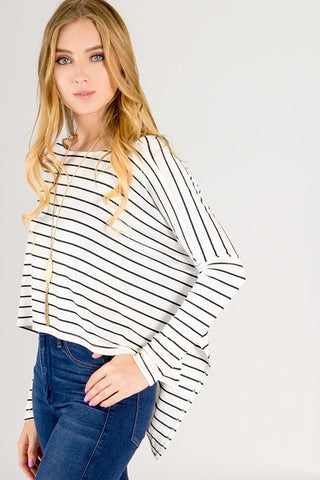RELAXED STRIPE BOX TOP