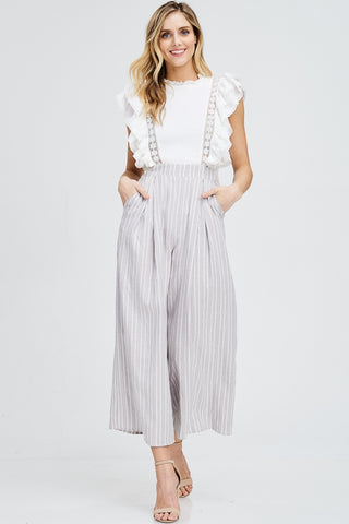 Gray striped jumpsuit